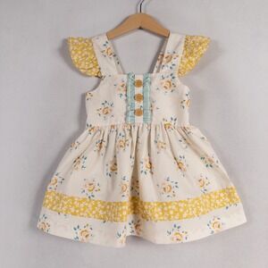 Tabitha Twinkle Top Girls 5-6 Multicolor Floral Ruffles Buttons